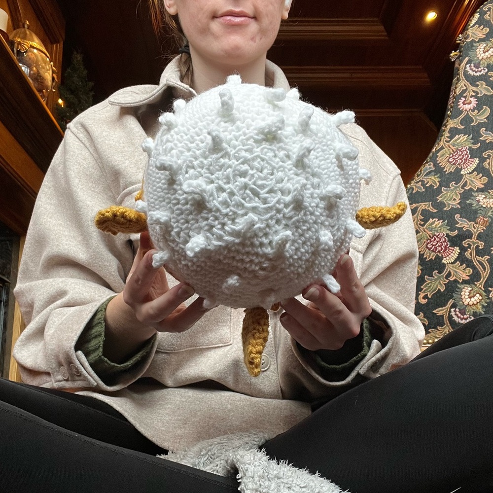 Hand Crocheted Ziggy the Puffer Fish Stuffed Animal Plushie! - Picture 3 of 13